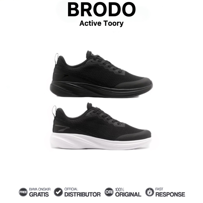 Brodo - Sepatu Active Toory Sneakers Casual Unisex Wanita Pria Original 100%
