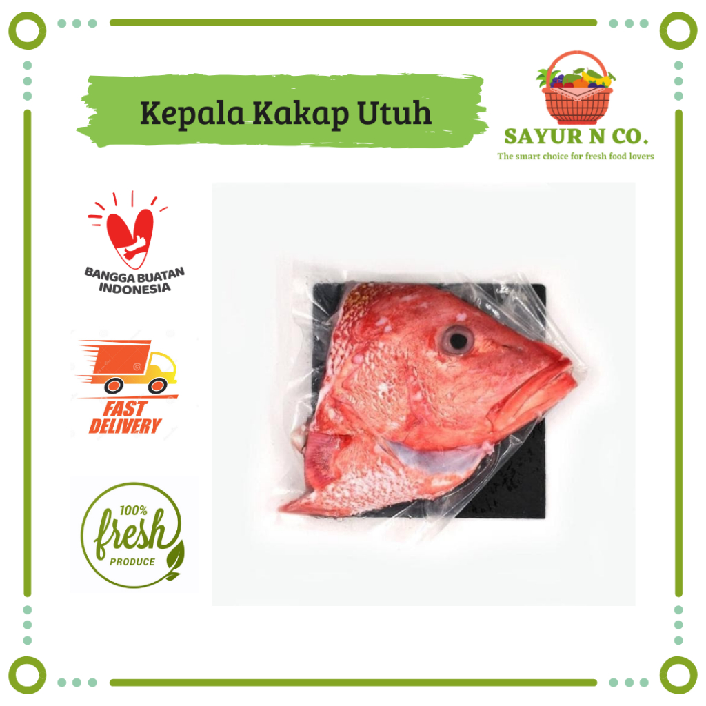 

Kepala Ikan Kakap Merah Utuh Frozen 1 PCS | Sayur N Co Bekasi