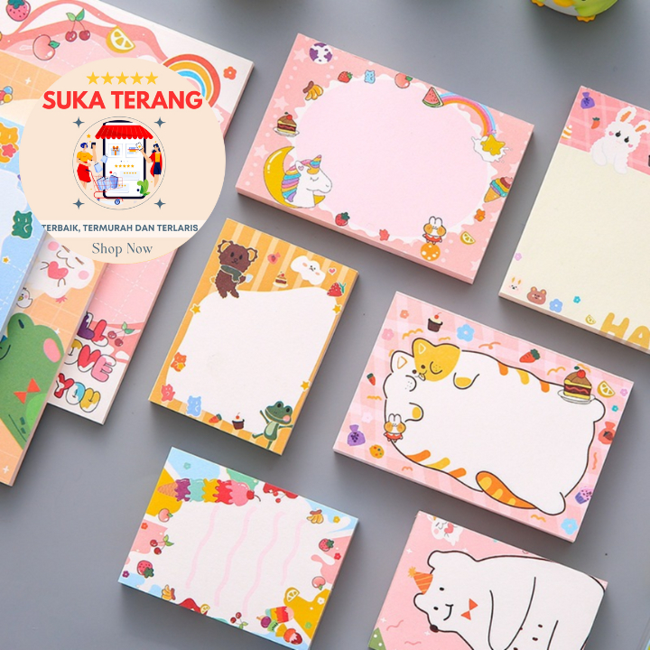 

ST 100 Lembar Sticky Notes Motif BEAR ICE CREAM Tempelan Kertas Catatan Memo Note Karakter Animal Mini Book Karakter Binatang Lucu