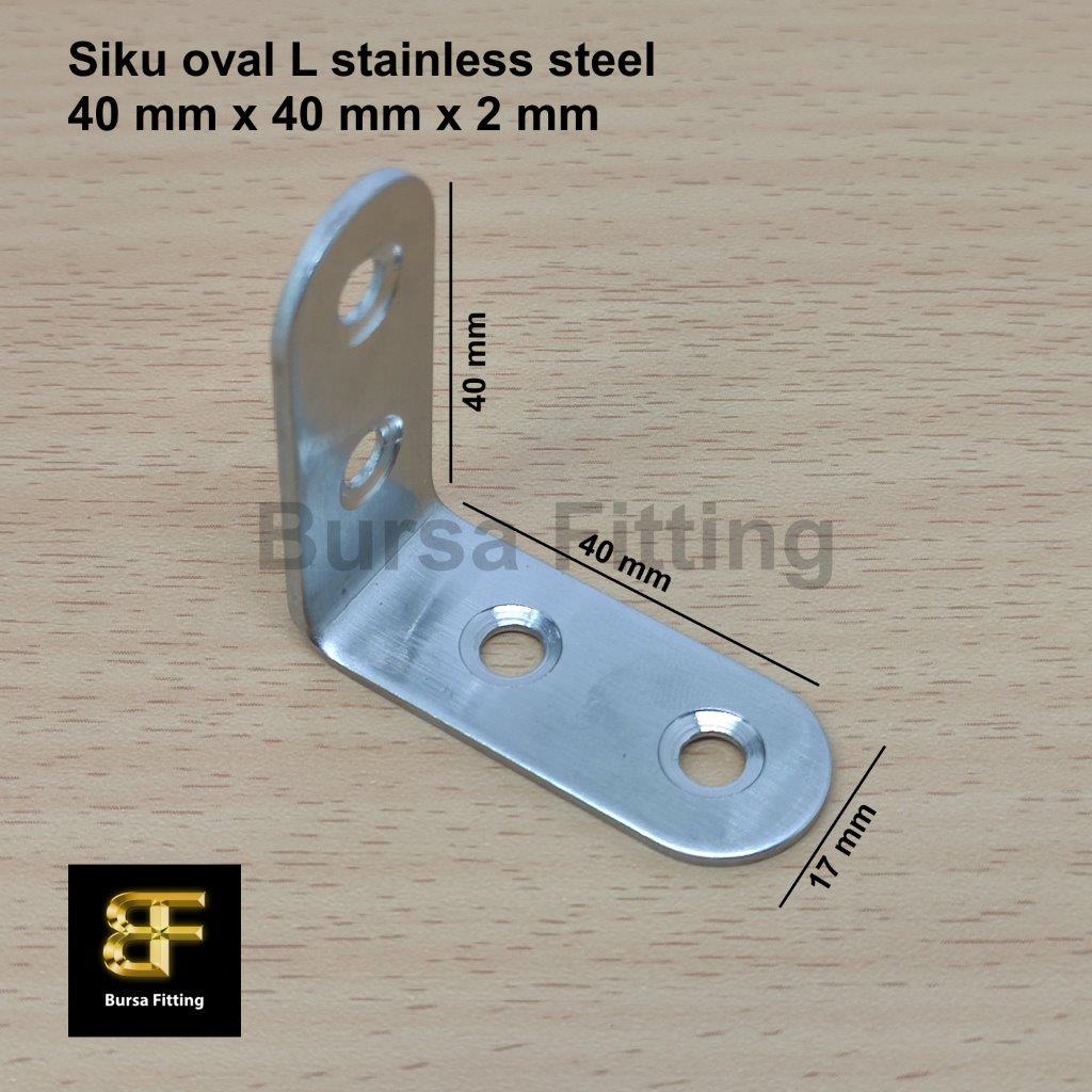 Siku stainless L 40 x 40 x 2 mm / plat siku penyangga stainless / plat siku L stainless steel / siku
