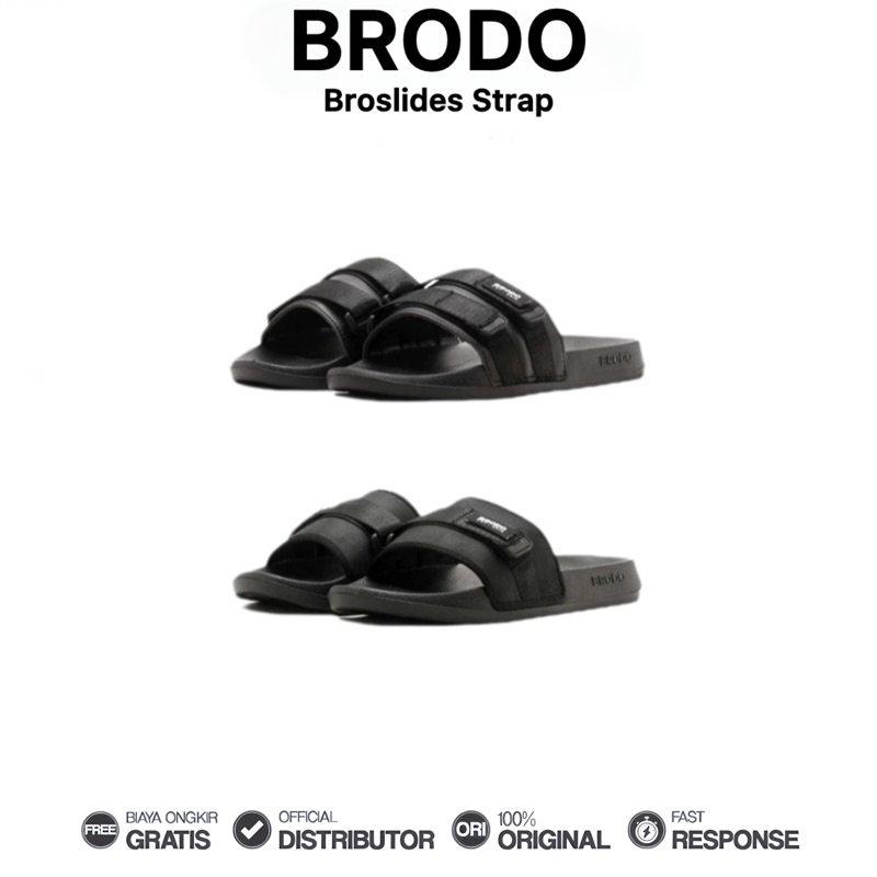 Brodo Broslide Strap Sandal Pria Wanita Casual Harian Nyaman Unisex Fashion Original 100%