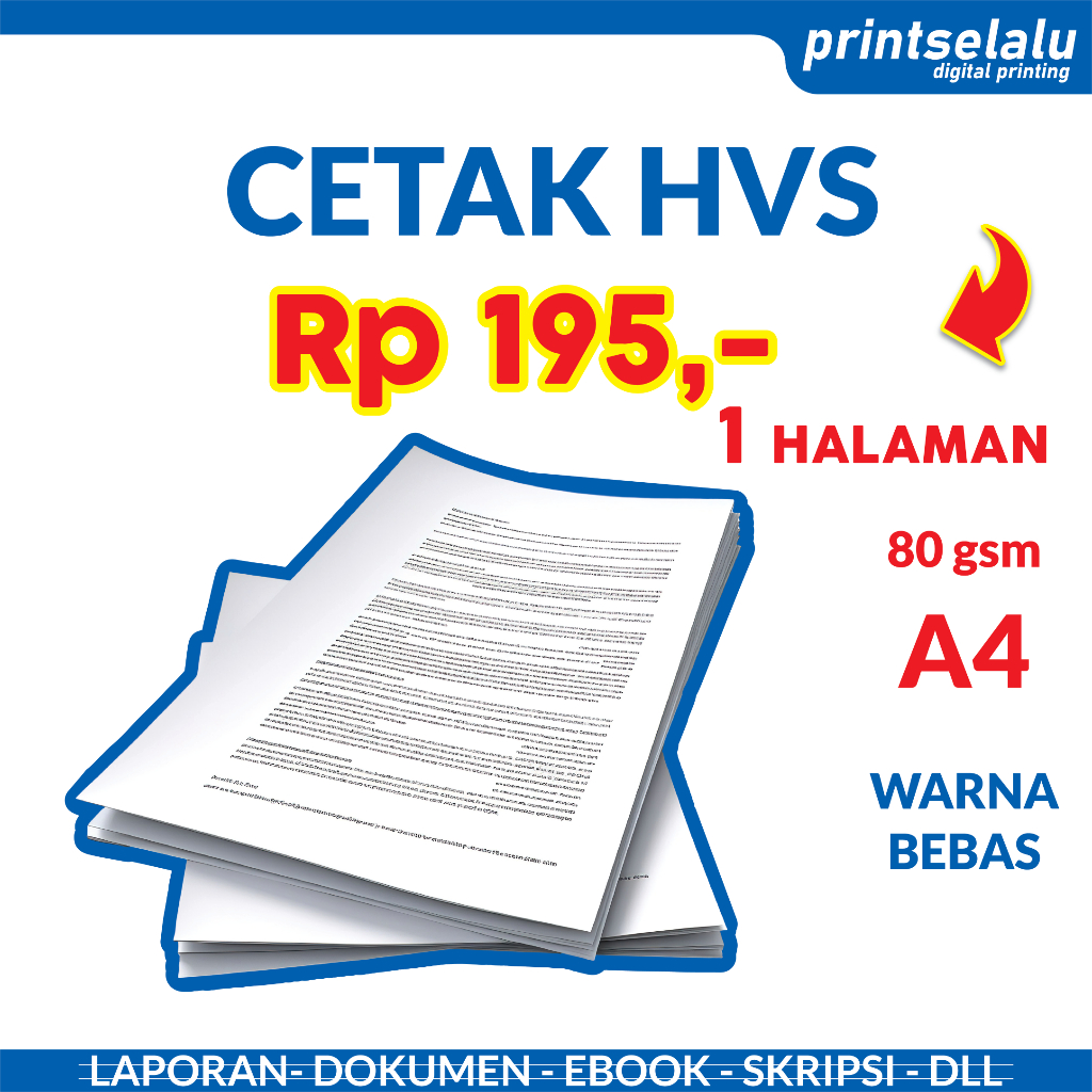 

Cetak HVS Dokumen Laporan A4 Kertas Paper 80gsm