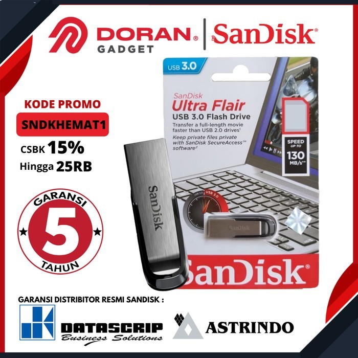 SanDisk Flashdisk CZ73 256GB Ultra Flair USB 3.0 Flash Drive Sandisk 256GB - Original