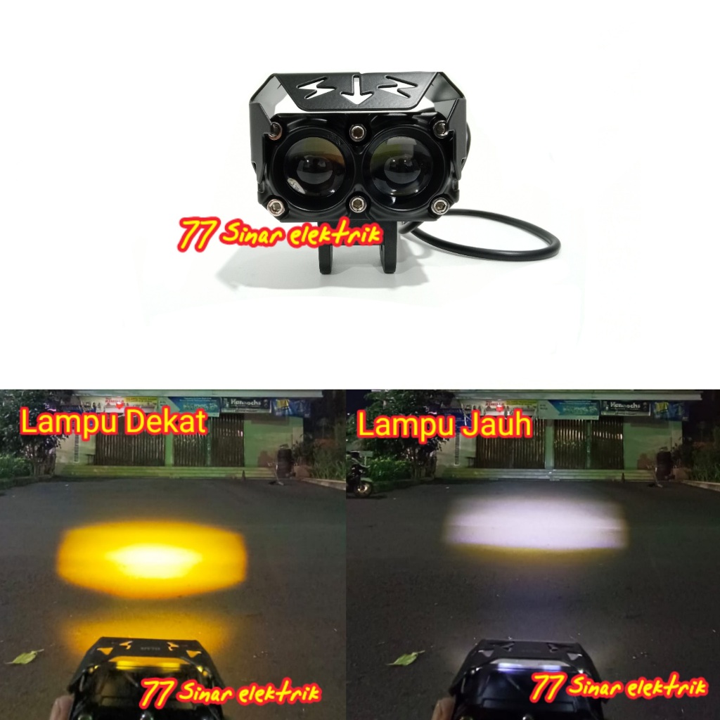 Lampu Tembak Sorot Led D2 SQL 2 Mata MYTH Jauh Dekat Lampu Tembak D2 Laser