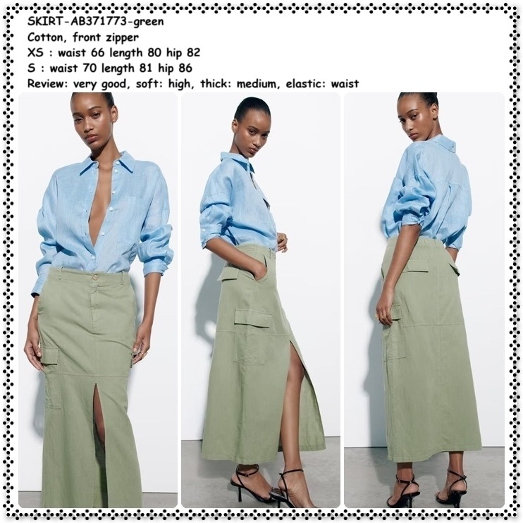 AMELIE BUTIK AB371773 Rok Panjang Midi Skirt Span Pencil Pensil Karet Belahan Depan Front Slit Wanit