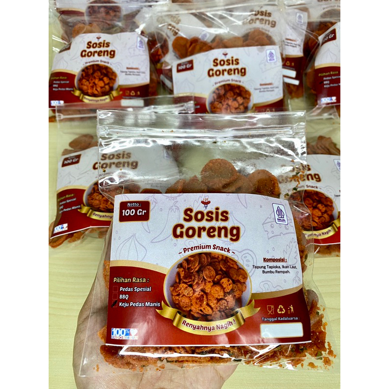 

KERIPIK SOSIS GORENG (SOSRENG) 100 GRAM
