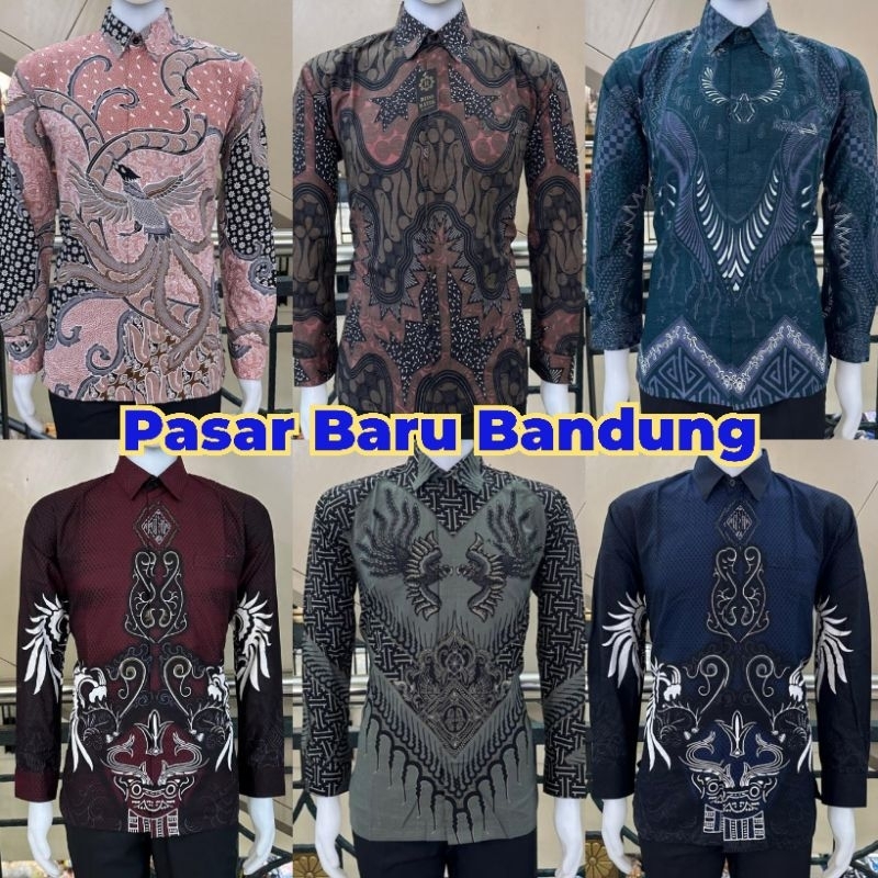 Batik pria lengan panjang premium katun furing motif lilac keren BATIK