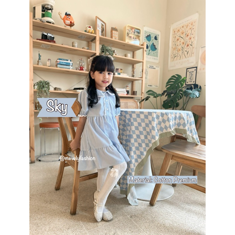 BINAR - Dress Anak Perempuan Balita 1-8 tahun - Cotton Premium - Mevely Fashion