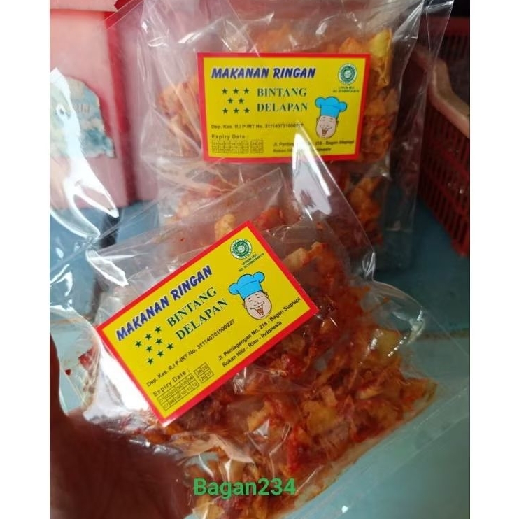 

Keripik Ubi Manis Pedas Bintang Delapan khas Bagan 100gram Kerupuk Singkong Snek Jadul