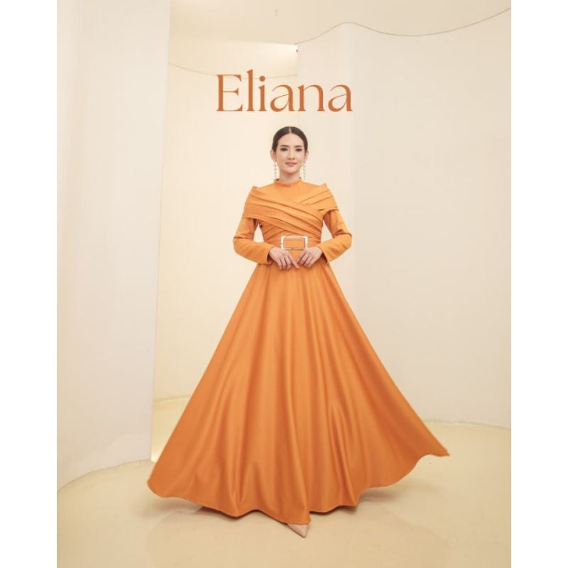 Eliana Dress - dress viral terkini - dress simple elegan - ootd muslimah - dress kondangan- gaun pes