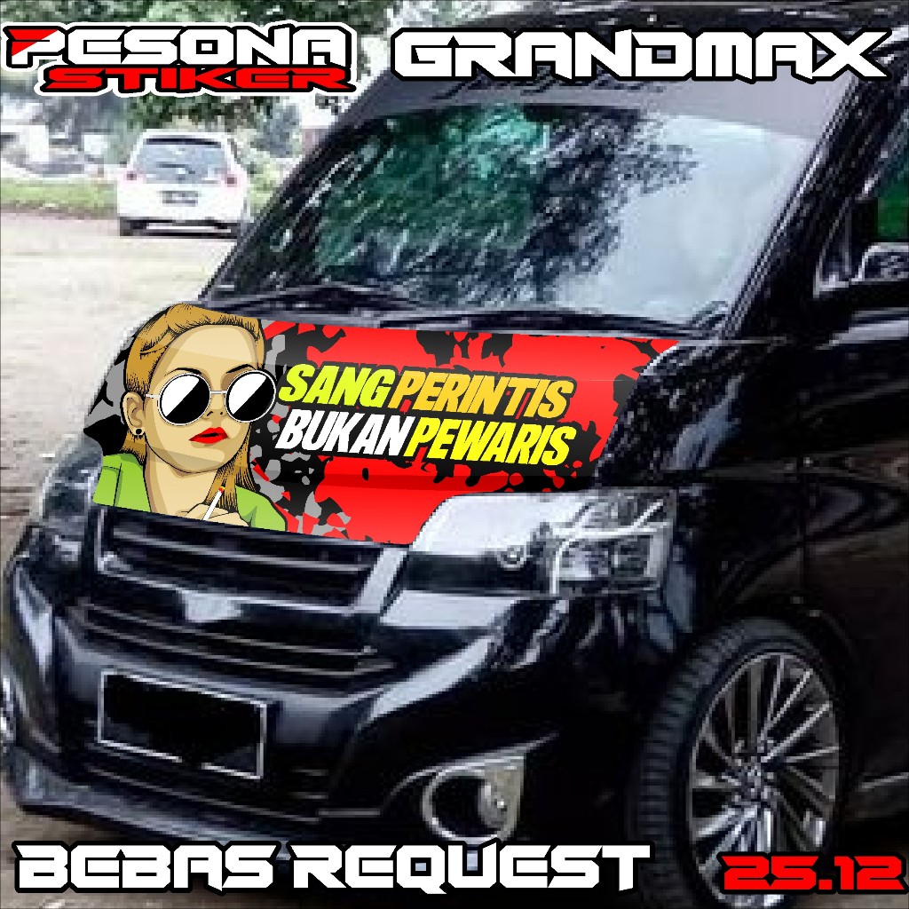 stiker decal kabin depan grandmax stiker dekal kap mesin grandmax bebas custom kd25.012