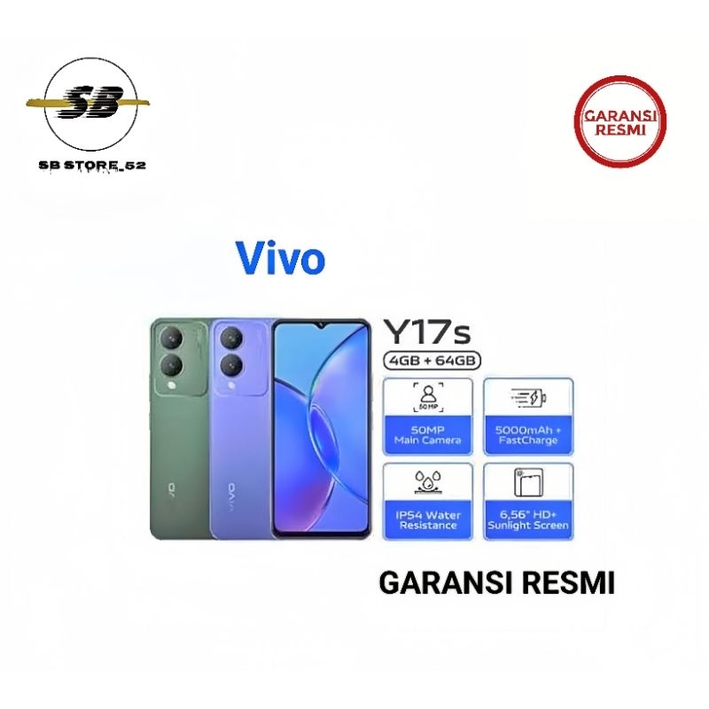 HP VIVO Y17S 4/64GB - VIVO Y17 S RAM 4GB 64GB GARANSI RESMI