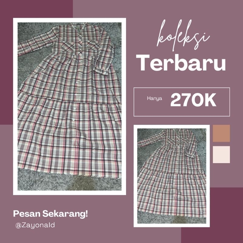 Gamis Wanita Motif Kotak-Kotak