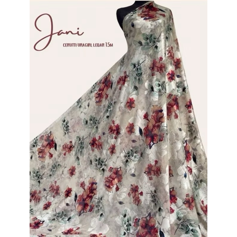 kain sifon rubia motif bunga timbul / kain sifon yoryu / kain ceruty premium motif bunga