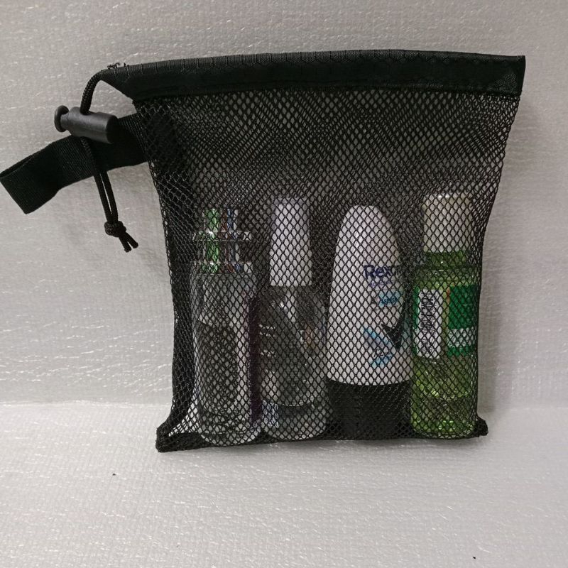 Pouch Bag Tas Alat Mandi Serut Tas Kosmetik Jaring Serut