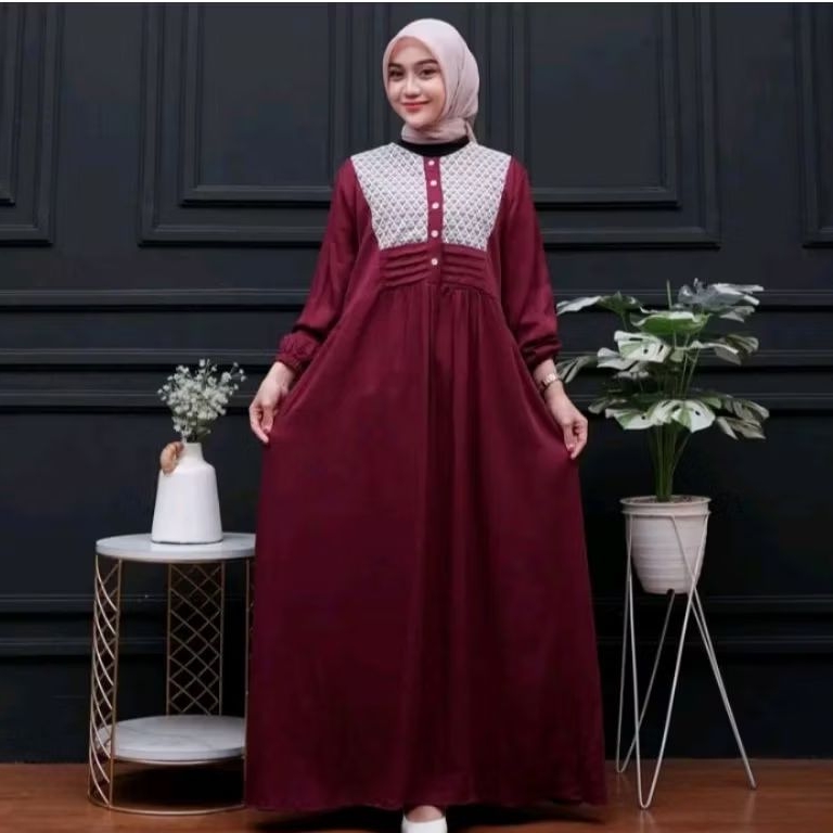 Gwenza Gamis Burkat Atasan Wanita Terbaru 2025 gamis Muslim Hijab