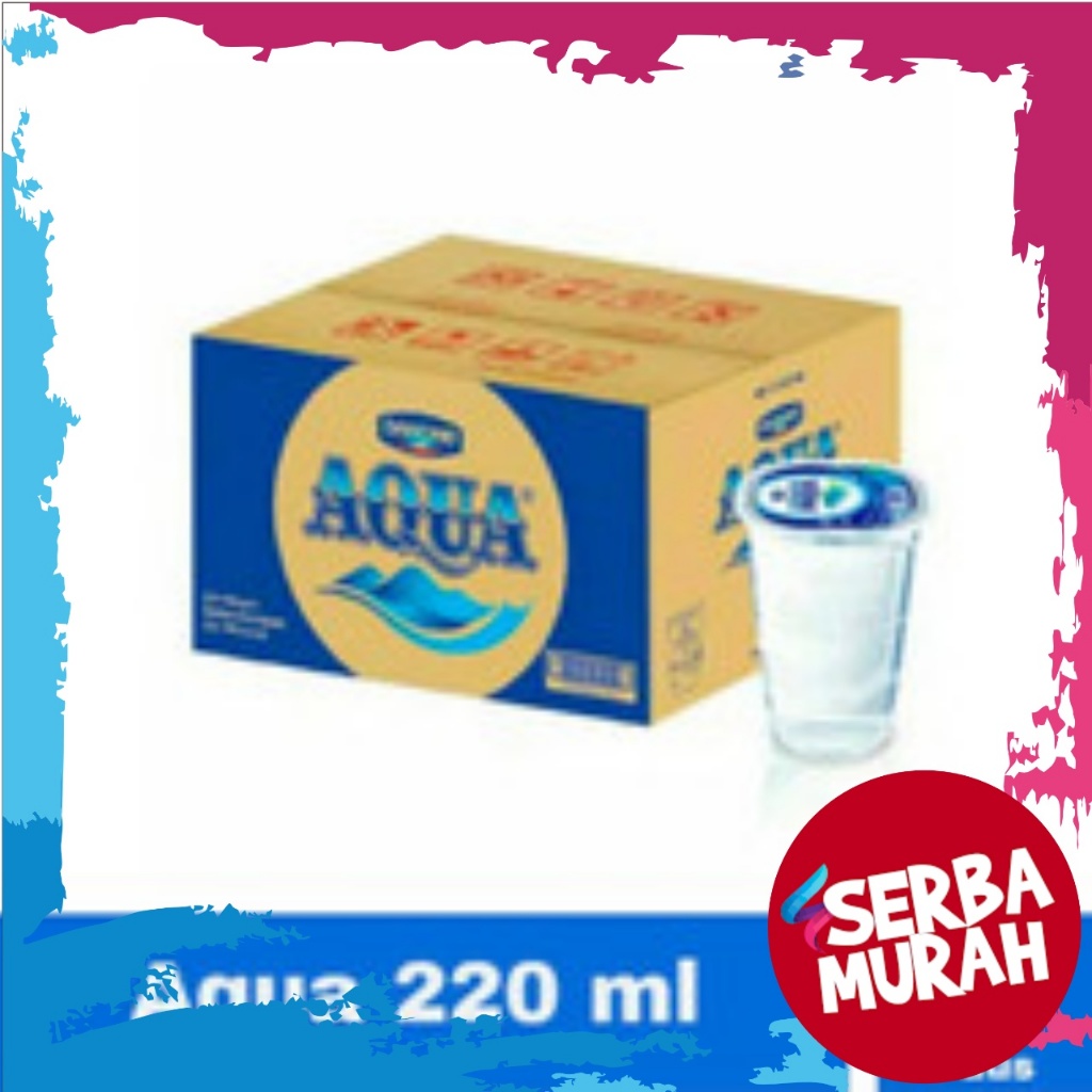 Aqua Gelas Kardus Karton 220ml 48pcs Air Minum Mineral