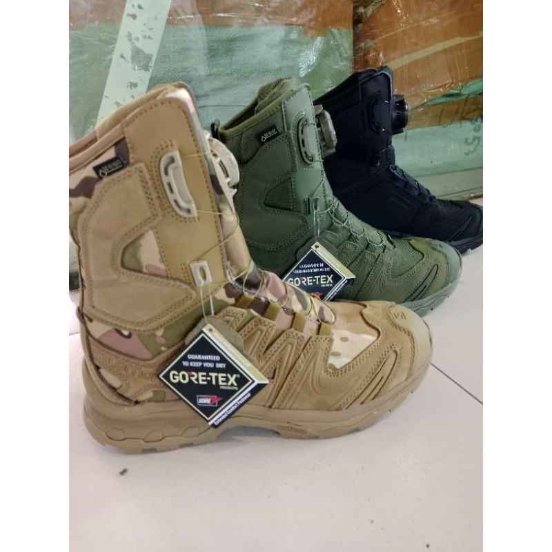 seatu tactical pdl army boots salomon sistem tali putar