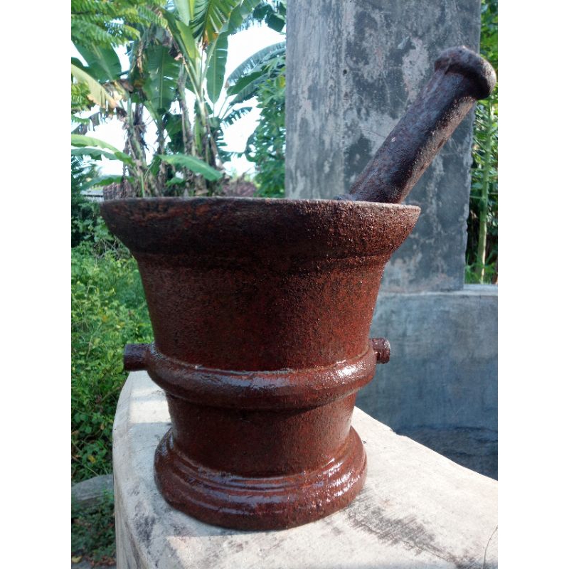 lumpang alu besi jadul ori lawasan bahan tebal