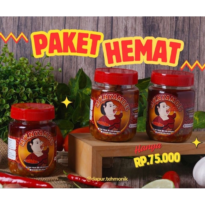 

Mo.Nyambel - Paket Hemat 3 Sambal Merah All Varian (SAMBAL CUMI/TERI/BAWANG)