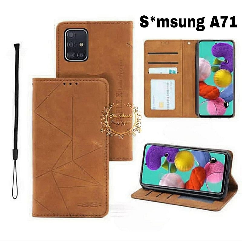 Casing Samsung A71 Case Flip Magnet Cover Penutup Smartphone