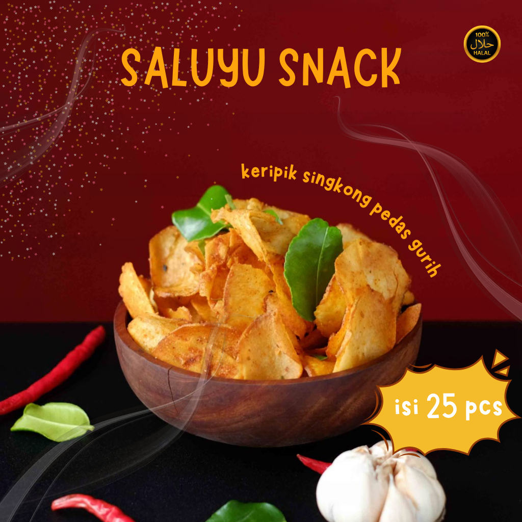 

Keripik Singkong Pedas SALUYU isi 25pcs / Pikset / Kripset / Jajanan SD/ Langsung dari PABRIK