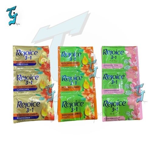 REJOICE 3in1, Shampo & Kondisioner. 1 Renceng 12sachet.