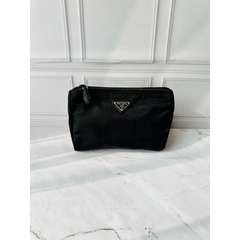 Ready New Prada pouch black nylon