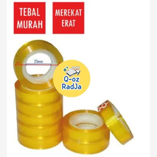 

(12 Roll) Isolasi Kado Core Kecil Hoki Tape Selotip 12mm x 30m Cellotape 1/2" Clear Bening *
