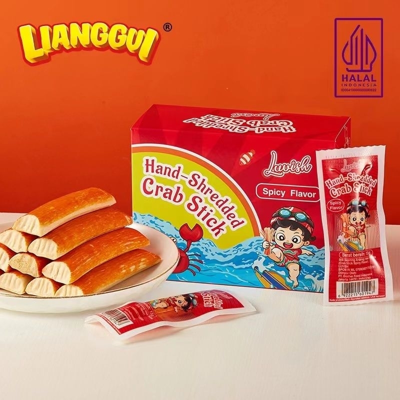 

[Luvish] CRAB STICK Spicy flavor & Barbecue Flavor Lianggul 20 Pcs Exp 18 04 2026