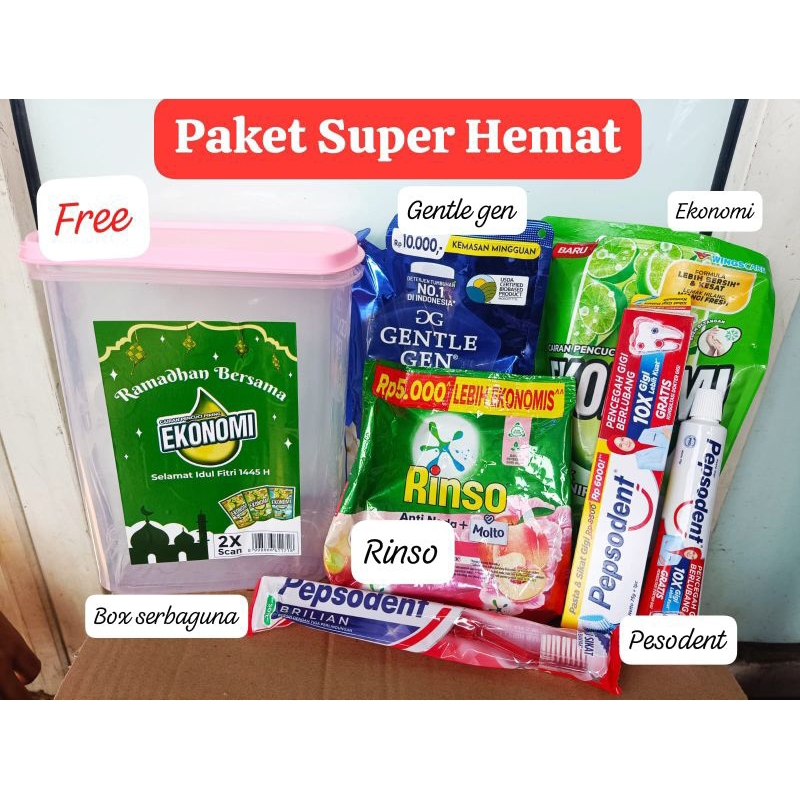 Paket Lengkap Rinso, Pepsodent, Gentle Gen, Ekonomi & Wadah Serbaguna