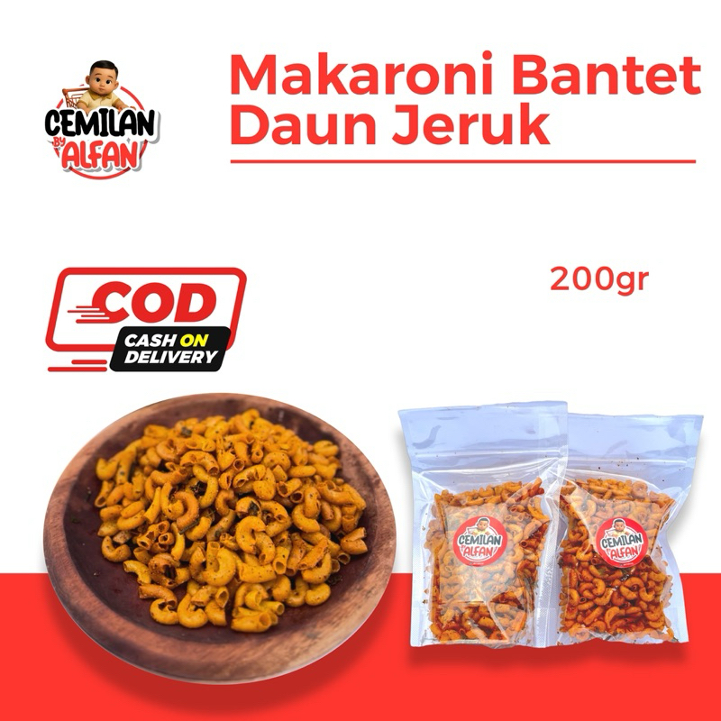 

[CEMILAN BY ALFAN]Makaroni Pedas Daun Jeruk 200Grm/Cemilan Makanan Ringan