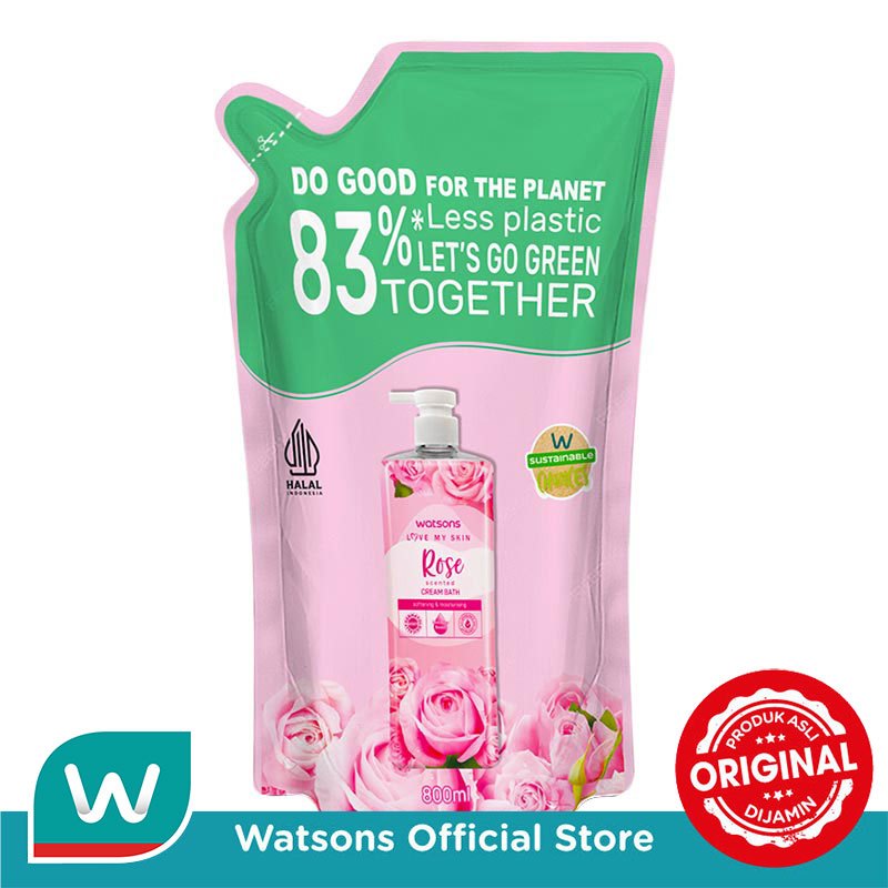 Watsons Rose Scented Cream Bath Pouch 800ml
