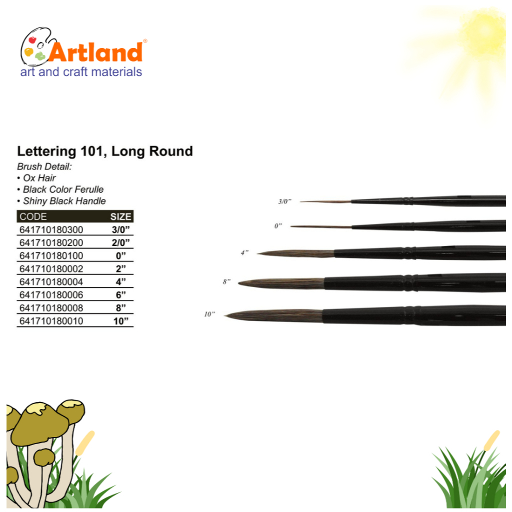 

Kuas Lukis De Goya Long Round Lettering 101 – Ox Hair, Handle Hitam