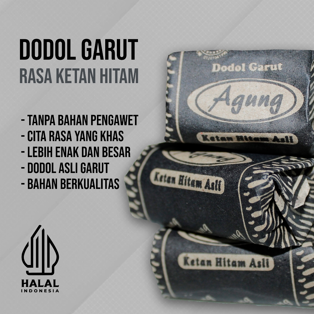 

Dodol Garut Varian Ketan Hitam Dodol Agung makanan Khas Garut 1KG - 500GR - 250GR