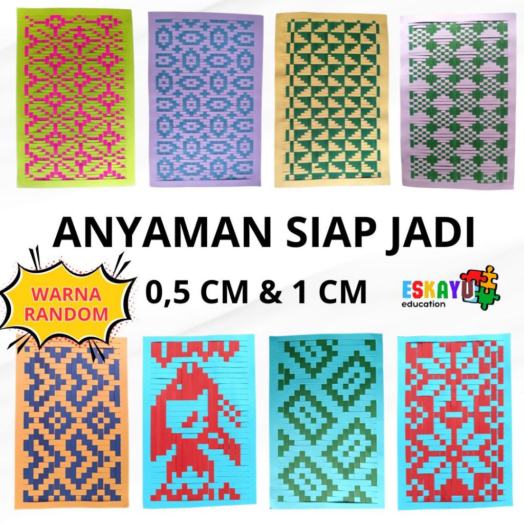 

Prakarya Anyaman Kertas Siap Jadi Kertas Buffalo ukuran Folio F4 lebar 0,5 cm dan 1 cm
