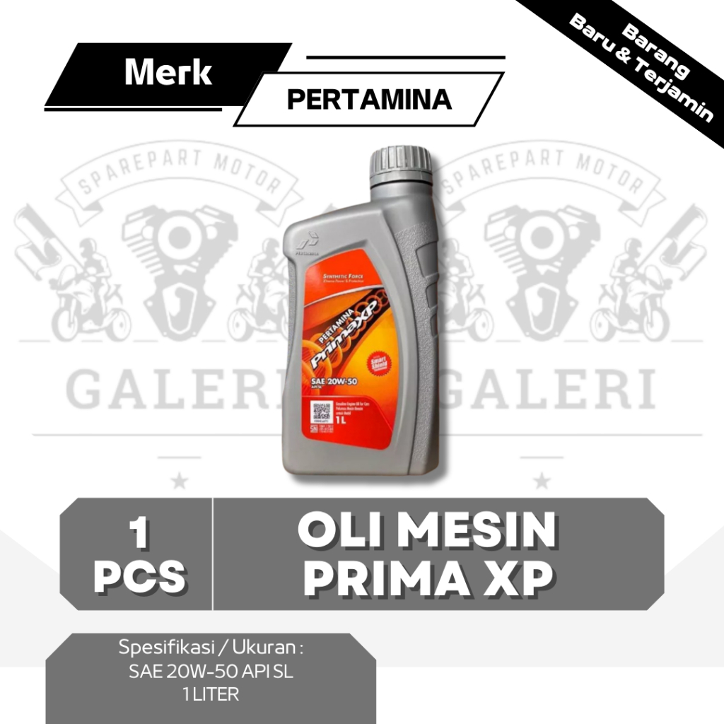 Oli Prima XP // Oli Mesin Motor/Mobil Prima XP SAE 20W-50 Pertamina Ukuran 1 Liter