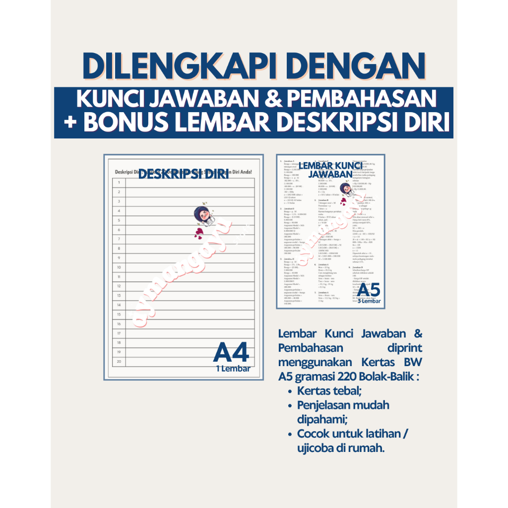 

H7Y LEMBAR LATIHAN MATDAS (SOAL CERITA) A4 + BONUS DESKRIPSI DIRI