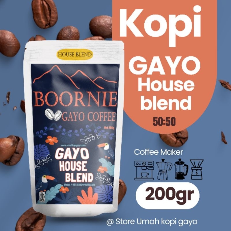 

Kopi Gayo Houseblend 200gr base Espresso Kopi Tubruk Kopi Susu kopi Tiam Drip Coffee V60
