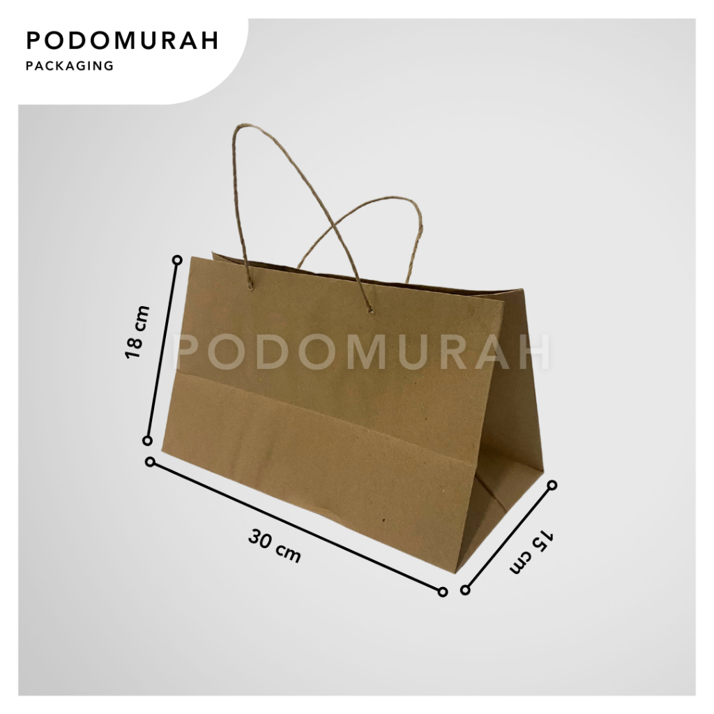 

Paper bag tas Paper untuk brownies dan Bolu 15x30x18 / Paperbag coklat