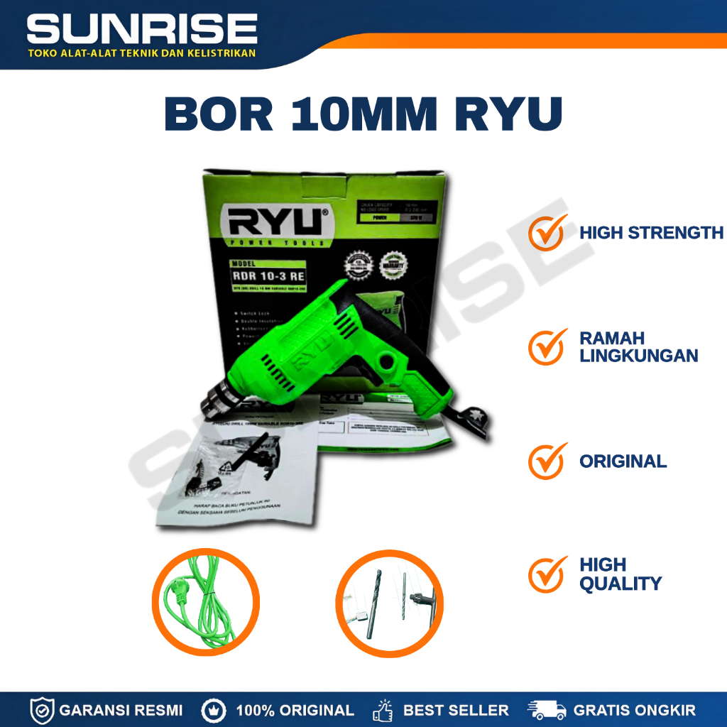 BOR LISTRIK  RYU 10MM
