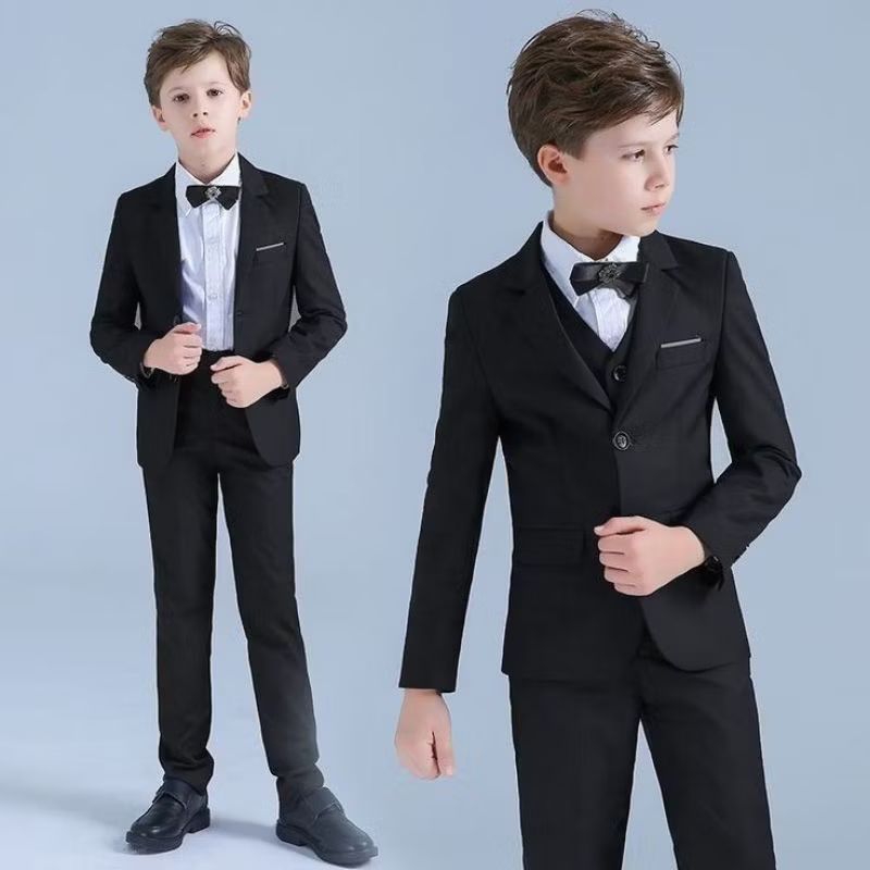 Alwi - Setelan Jas Anak Laki-Laki Hitam 2IN1 Jas Formal Anak Umur ( 2-13 ) Tahun