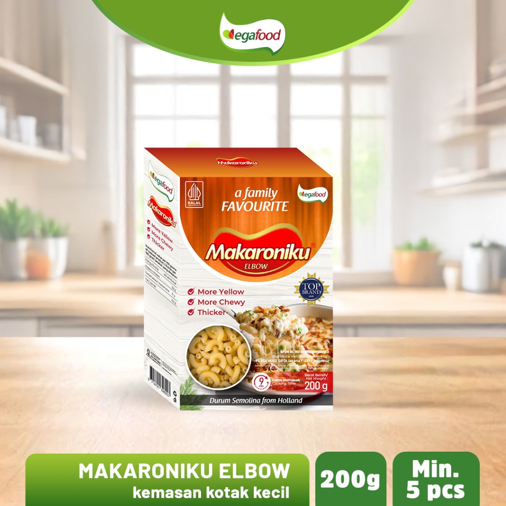 

MAKARONIKU Elbow / Makaroni Bantet Mentah / Macaroni Pasta 200 gram