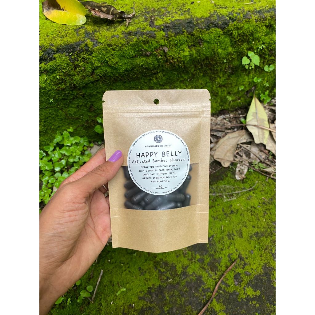 Activated Bamboo Charcoal - 50 Vegan Kapsul | Kesehatan usus | Arang Bambu Aktif Organik Bubuk | Oba