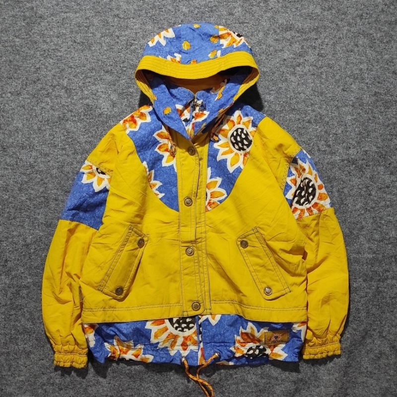 JACKET SKI SNOWBOARD OUTDOOR ELLESSE SUN FLOWER FULL PRINTED COLORBLOCK/COLOURBLOCK VINTAGE