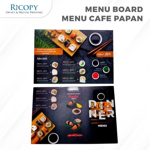 Menu Board Ukuran A3 – Cocok untuk Meja / Dinding Cafe