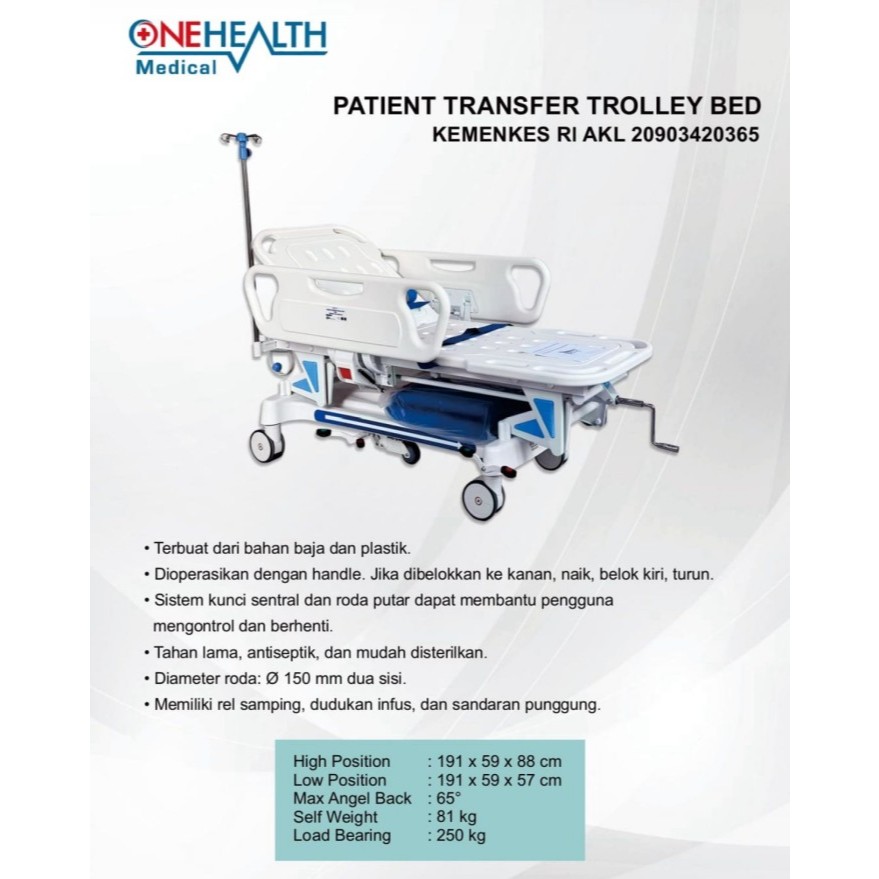 OneHealth Manual Hospital Bed