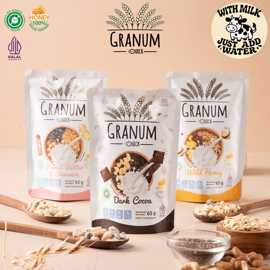 

Granum QUICK - 65gr Sereal Granola Instan (cukup tambah air)