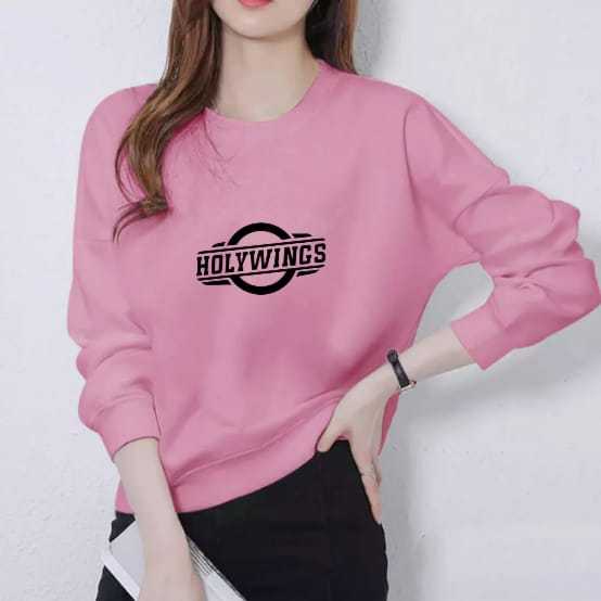Kaos Atasan Lengan Panjang Wanita Dewasa Motif Holywings Kekinian Kaos Long Sleeve Crewneck Wanita S