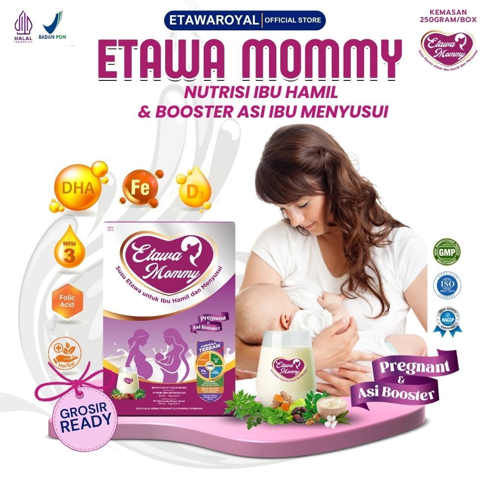 

Etawamommy Susu Pelancar ASI untuk ibu Menyusui paket 1 box kemasan 250gram